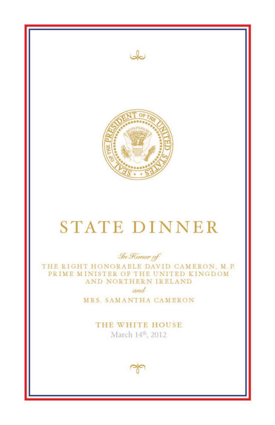 White House State Dinner with David Cameron White House State Dinner with David Cameron