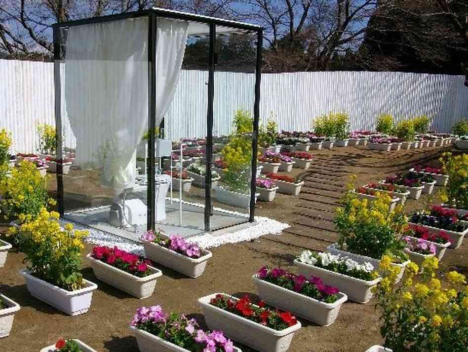 The biggest public toilet in the world, officials claim. The flowers and plants will be put in the ground after the soil has settled properly, according to The Japan Times.