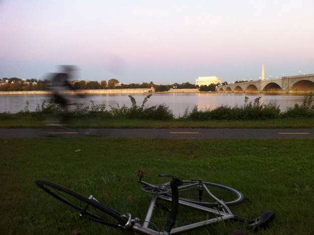 Just because you're biking to work doesn't mean it can't be a nice ride — and you also don't have to ride straight home. This photo was taken on an afternoon along the Potomac River, outside Washington, D.C.