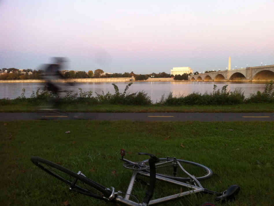 Just because you're biking to work doesn't mean it can't be a nice ride — and you also don't have to ride straight home. This photo was taken on an afternoon along the Potomac River, outside Washington, D.C.