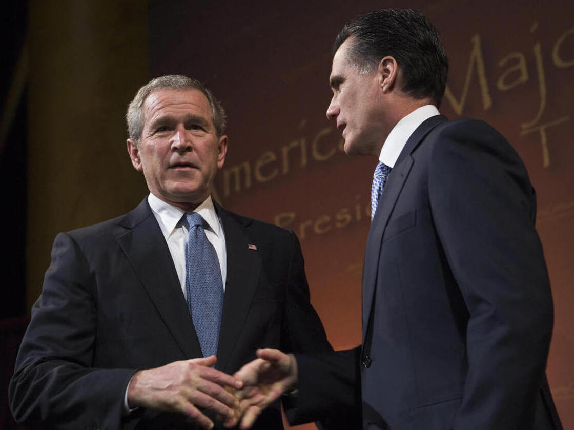 Back in 2006: Then-President George W. Bush and then-Gov. Mitt Romney