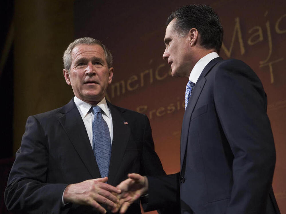 Back in 2006: Then-President George W. Bush and then-Gov. Mitt Romney