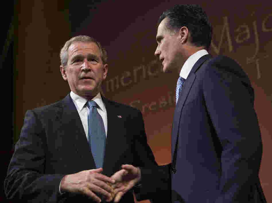 Back in 2006: Then-President George W. Bush and then-Gov. Mitt Romney