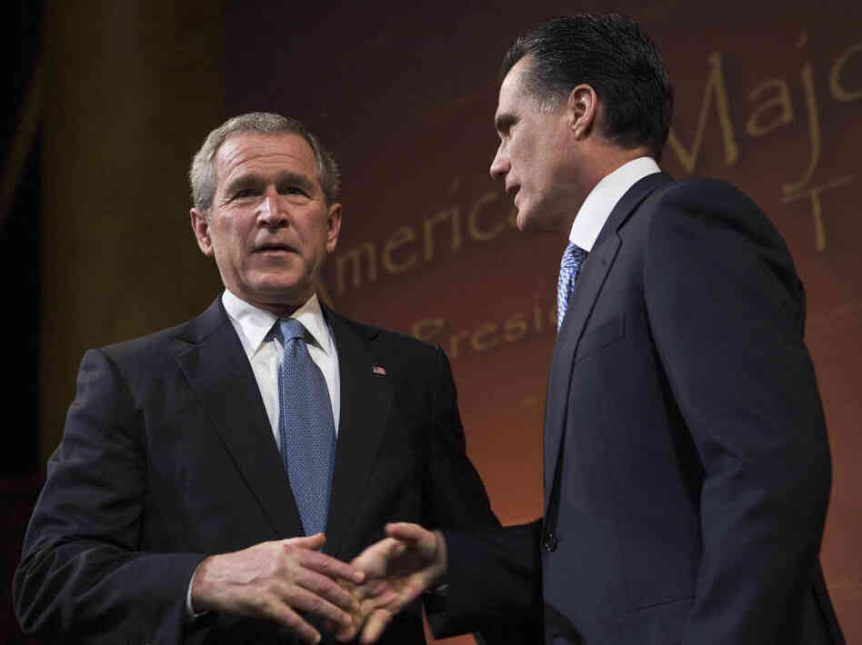 Back in 2006: Then-President George W. Bush and then-Gov. Mitt Romney
