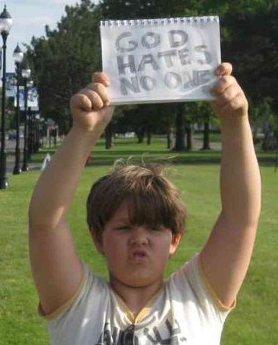 Another view of Josef during his counter-protest.