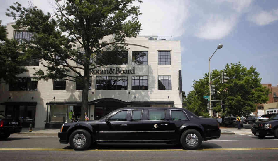 President Obama's limo in what was, in part, the world's most impressive lunch run, Washington, May 16, 2012.