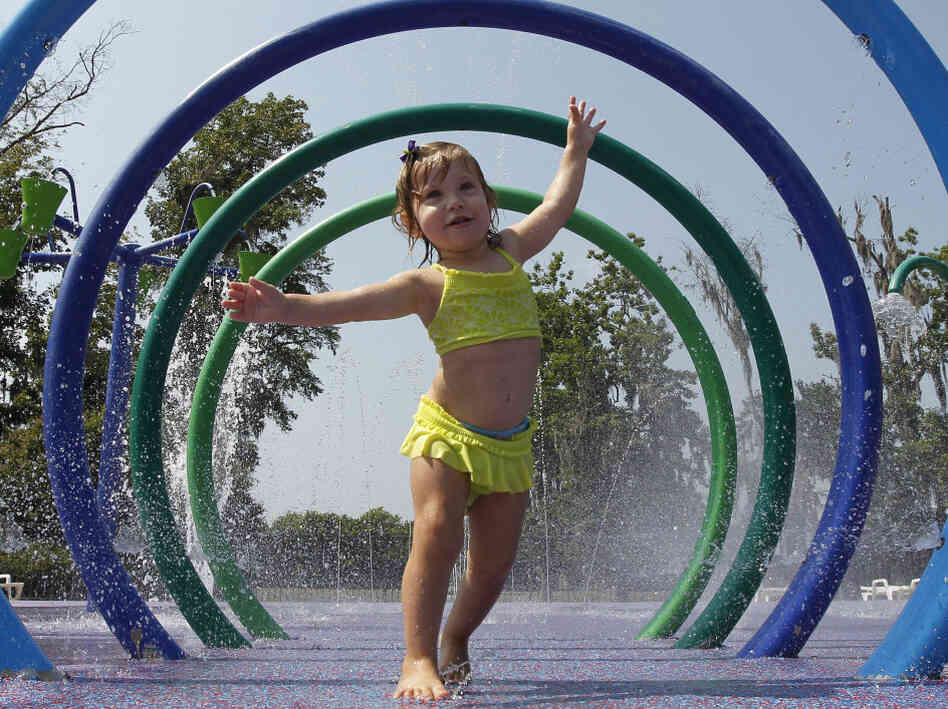 Alivia Parker, 21 months at the time, ran through circles of spraying water on a hot day in Montgomery, Ala., last June. She was wearing sunscreen with an SPF of 100, a rating that won't be allowed much longer. Alivia Parker, 21 months at the time, ran through circles of spraying water on a hot day in Montgomery, Ala., last June. She was wearing sunscreen with an SPF of 100, a rating that won't be allowed much longer.