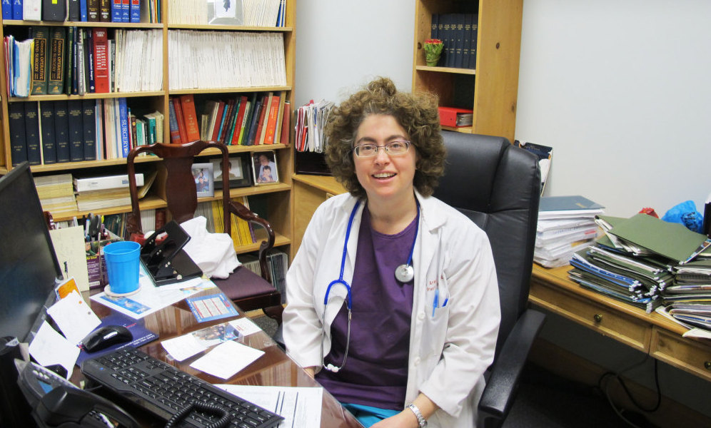 Plastic surgeon Amy Pare says it's important for doctors to know what kind of substances patients she's treating might have been exposed to. (Image credit: WHYY)
