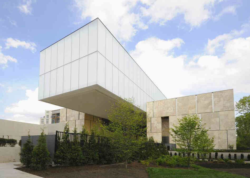 Barnes Foundation officials say the new facility — with classrooms, a lecture hall and modern library — will help them better carry out the foundation's core educational mission. Above, the view of the new building from 21st Street.