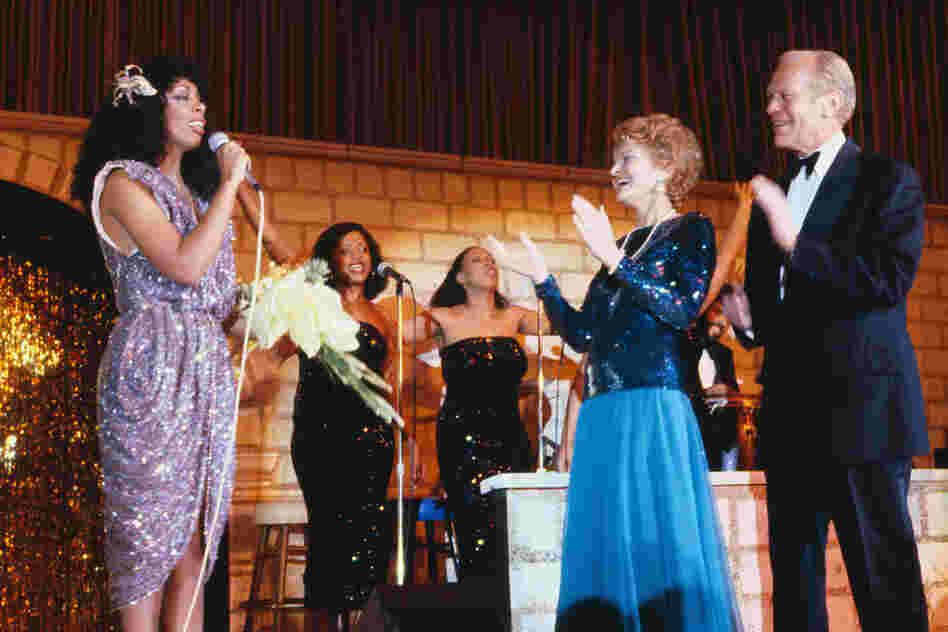 Former President Gerald Ford and his wife, Betty, with Summer at the Disco Dinner Benefit in Beverly Hills, Calif., in 1979. 