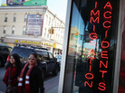Hispanic residents walk by a law office in Union City, N.J., specializing in immigration in March. Union City is one of the state's largest cities, and has a Hispanic population of more than 80 percent. Hispanic residents walk by a law office in Union City, N.J., specializing in immigration in March. Union City is one of the state's largest cities, and has a Hispanic population of more than 80 percent.