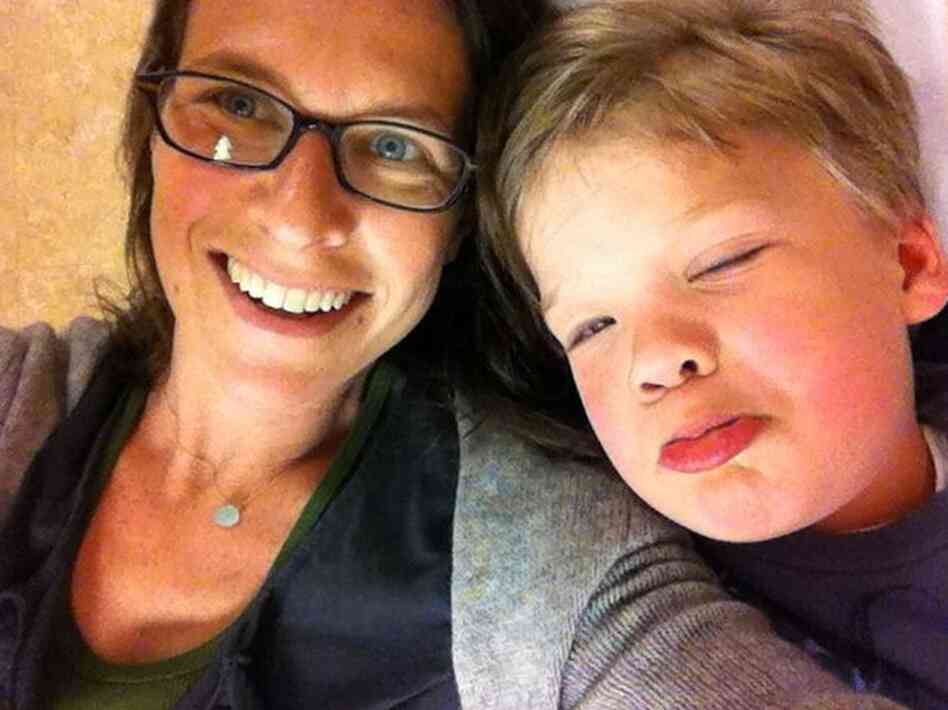 Deborah Kogan in the hospital last May with her son Leo, who had Kawasaki disease.
