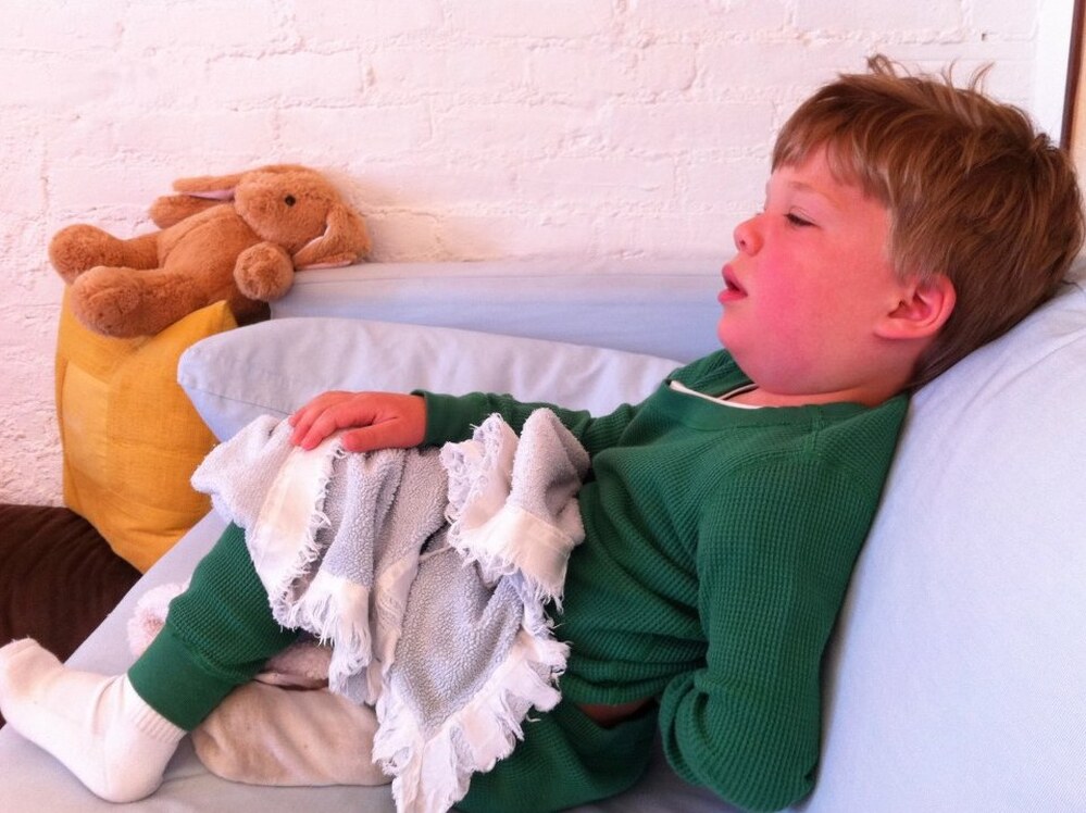 The photo Deborah Kogan posted on Facebook of her son, Leo, when he became sick in May 2011.