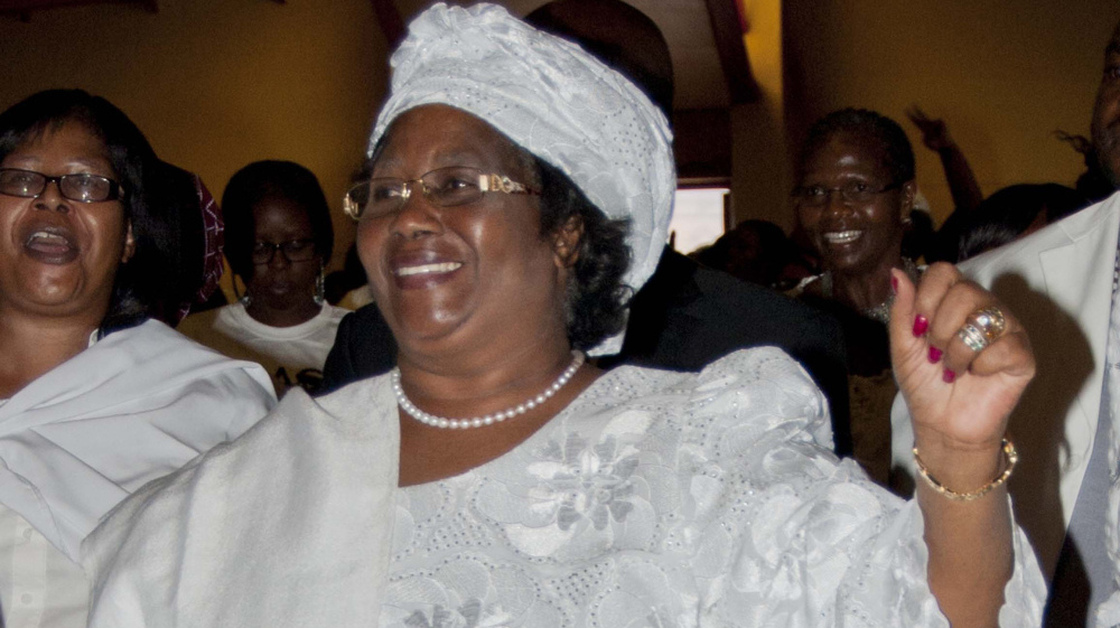 President of Malawi Joyce Banda attends a protest against abuse of women in January 2012.