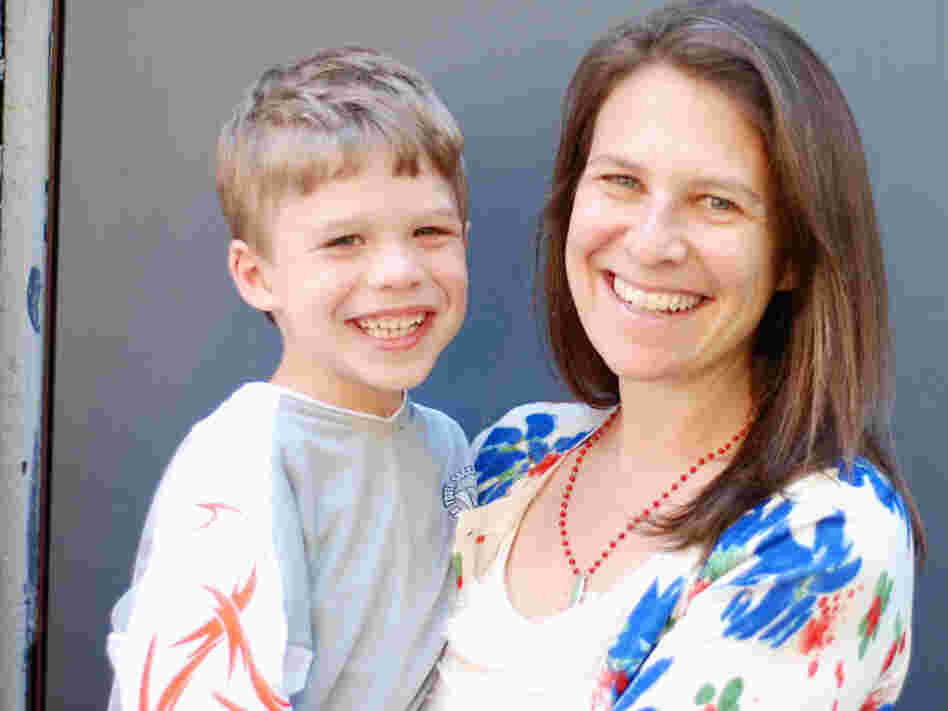Deborah and her son Leo on Mother's Day this year, one year after he came down with Kawasaki disease.