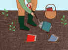 Illustration: Digging books up from the garden. Illustration: Digging books up from the garden.