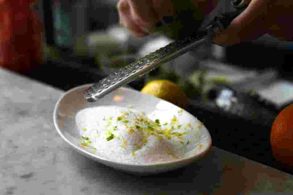 Grate some lime and lemon zest into sea salt.