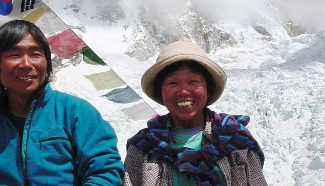 Tamae Watanabe (right) of Japan in 2002 at a base camp on the foot of Mount Everest in Nepal. She became the oldest woman to summit during that climb. She did it again Saturday morning at age 73.