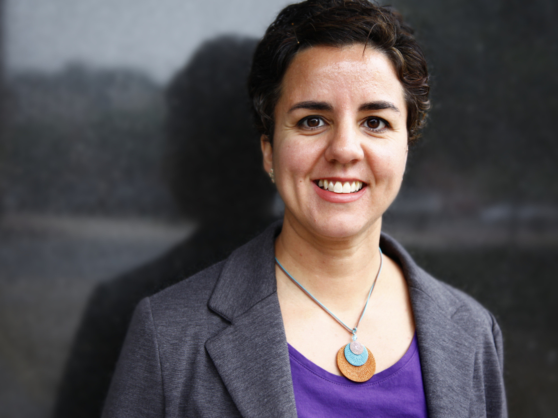 Carmen Gimenez Smith visits NPR headquarters in Washington on Monday.