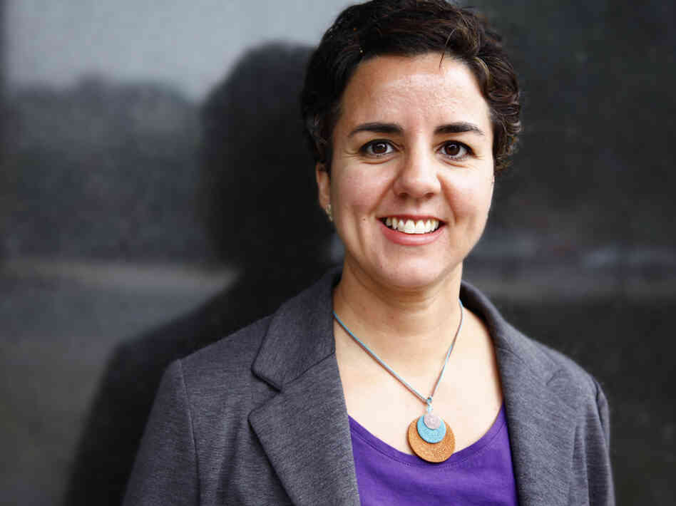 Carmen Gimenez Smith visits NPR headquarters in Washington on Monday.