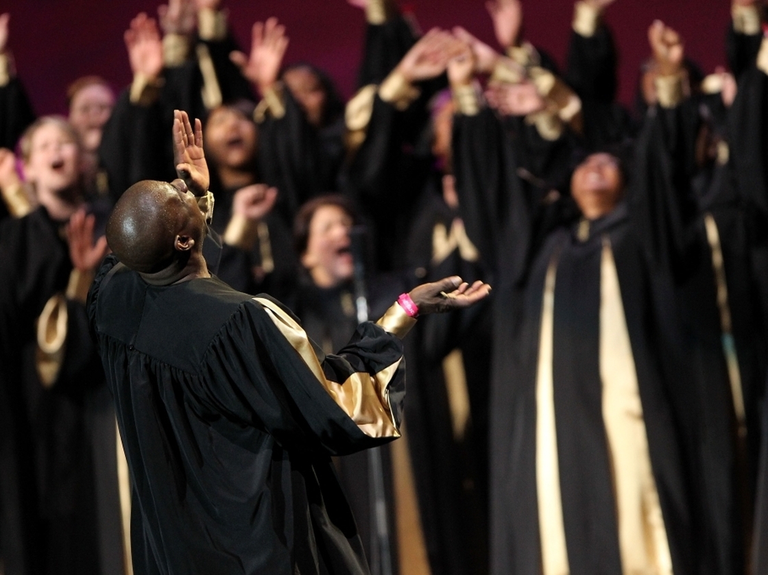The Apostolic Tabernacle Mass Choir performs in Oakland, Calif., in 2010.
