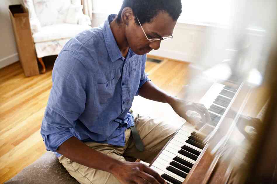 Jonathan plays Ida's piano, which he says she won in a raffle in 1976. Jonathan remembers Ida playing hymns and folk-type music. "I grew up with Ida," he says. "I used to drive her to church every Sunday. She was always laughing."