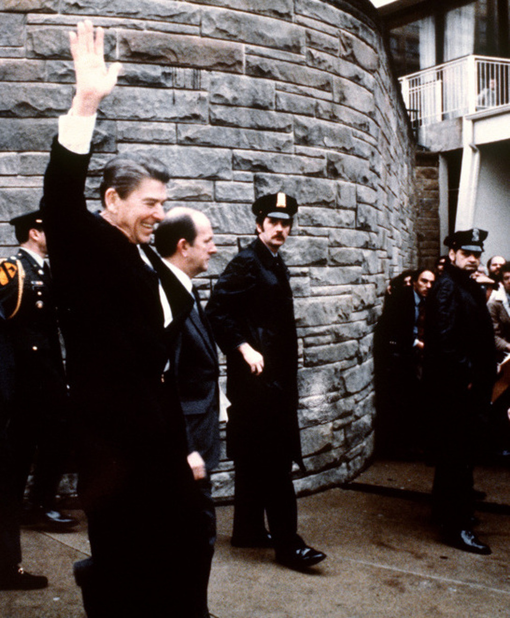March 30, 1981: President Ronald Reagan, moments before he was shot.