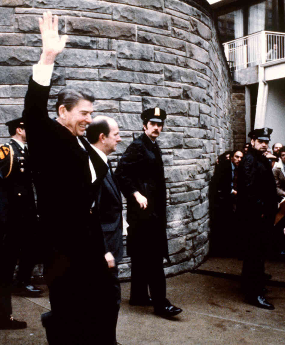 March 30, 1981: President Ronald Reagan, moments before he was shot.
