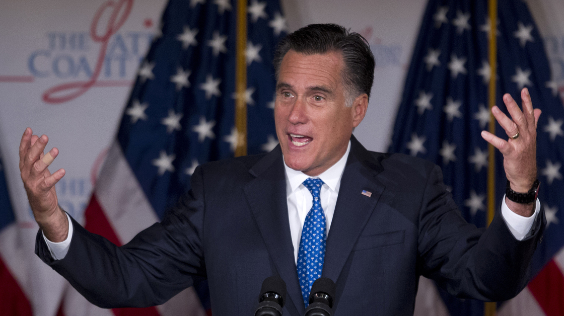 Mitt Romney speaks at the Latino Coalition annual economic summit  Wednesday in Washington, D.C.