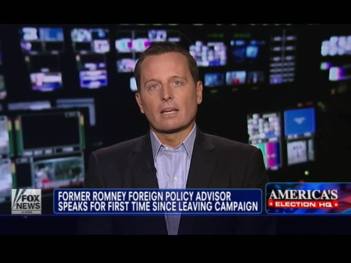 Richard Grenell, Mitt Romney's former adviser, speaks with Fox News on Wednesday.