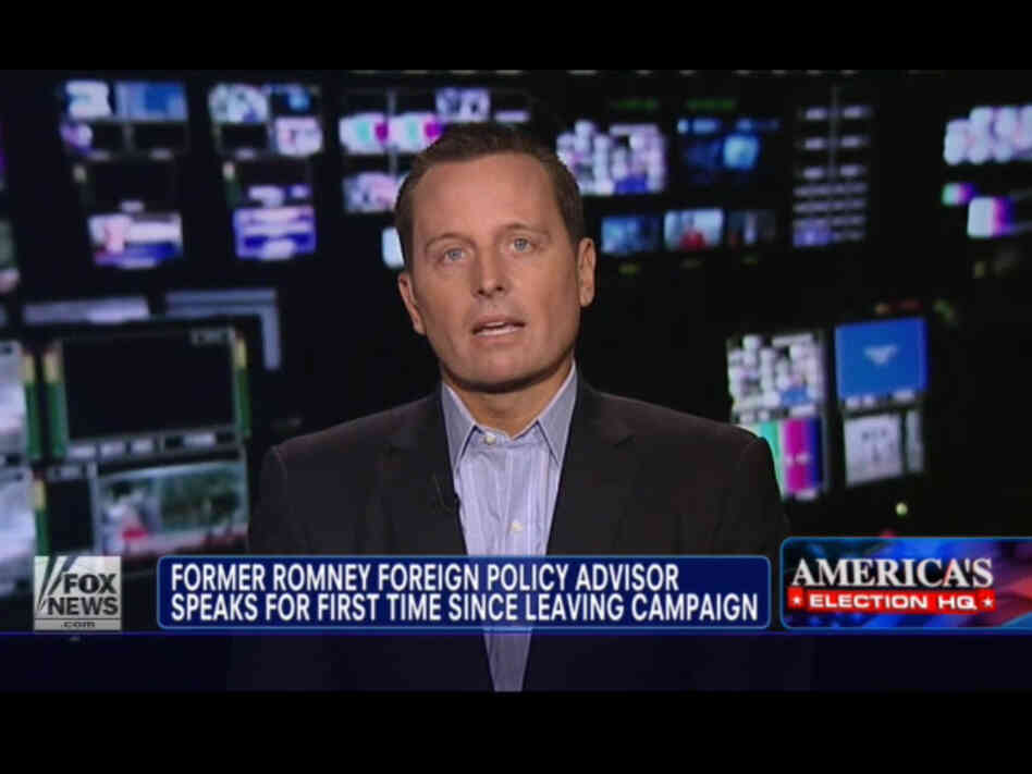 Richard Grenell, Mitt Romney's former adviser, speaks with Fox News on Wednesday.