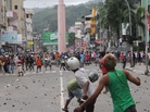 Muslims (in the foreground) face a group of Christians during a bloody clash in Ambon, the provincial capital of Indonesia's Maluku Island, on Sept. 11, 2011. The riot exposed deep fault lines between Christians and Muslims in Indonesia. Muslims (in the foreground) face a group of Christians during a bloody clash in Ambon, the provincial capital of Indonesia's Maluku Island, on Sept. 11, 2011. The riot exposed deep fault lines between Christians and Muslims in Indonesia.