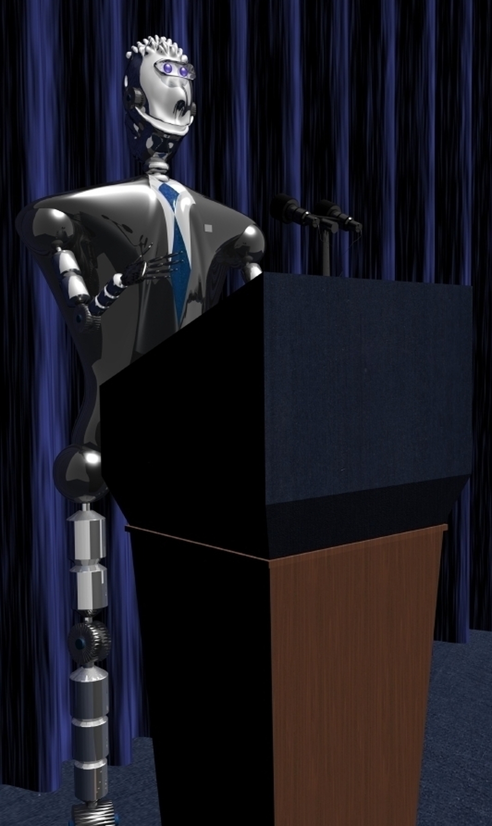 While American politicians may be scripted, they're not this robotic. But whoever wins the presidency this year will preside over a U.S. economy where automation is becoming increasingly important.