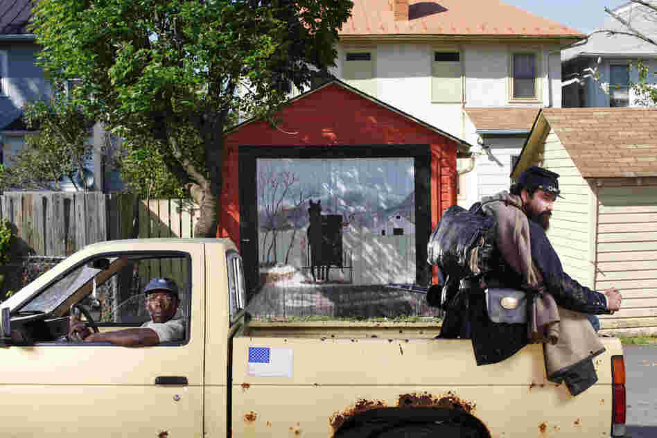 Hodge hitches a ride in Winchester, Va. Winchester changed hands 72 times during the Civil War — 13 times in just one day. Three major battles were fought in the town.