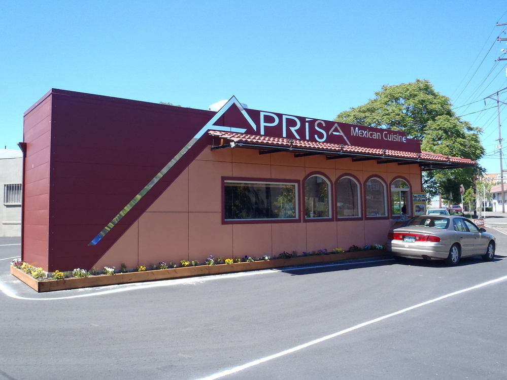 After: The cargo container is now home to Aprisa Mexican Cuisine in Portland, Ore.