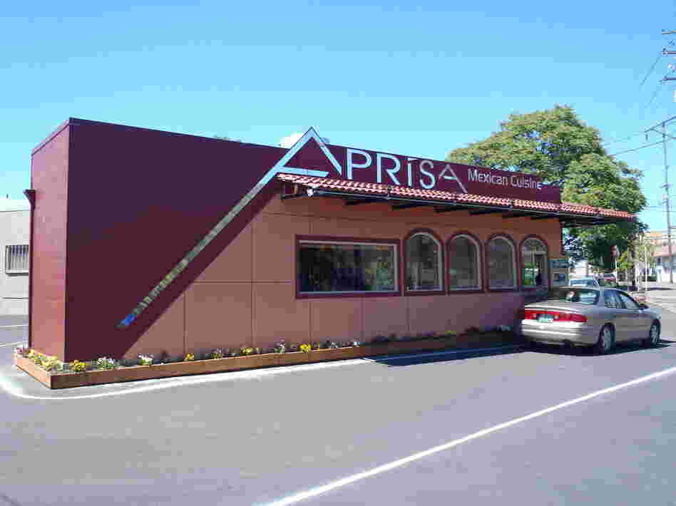 After: The cargo container is now home to Aprisa Mexican Cuisine in Portland, Ore.