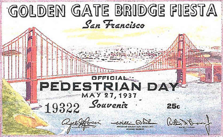 This certificate, which belongs to Edgar Stone, was given to everyone who walked on the bridge on opening day. This certificate, which belongs to Edgar Stone, was given to everyone who walked on the bridge on opening day.