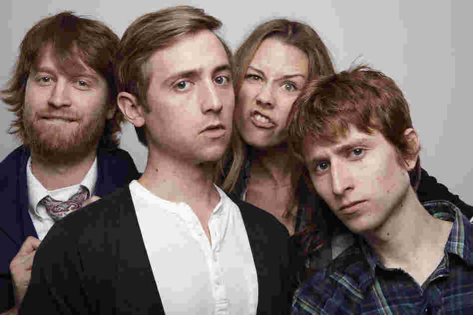 The Gregory Brothers: Andrew Rose Gregory (left), Evan Gregory, Sarah Fullen-Gregory and Michael Gregory.