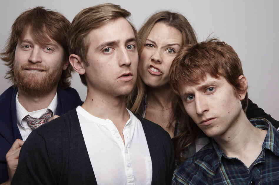 The Gregory Brothers: Andrew Rose Gregory (left), Evan Gregory, Sarah Fullen-Gregory and Michael Gregory.