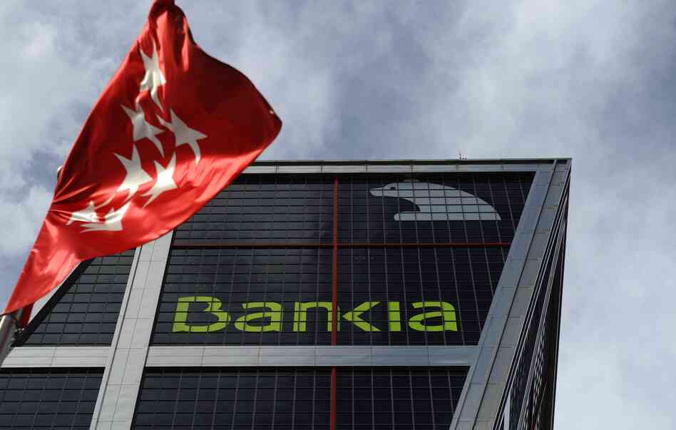 Spanish bank Bankia's headquarters in Madrid. Spain's fourth-biggest bank, Bankia asked the government for a 19 billion euro bailout.