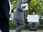 Unemployed circus clown Tim Torkildson, aka Dusty the Clown, sits on a bench on the north side of the U.S. Capitol in May. Unemployed circus clown Tim Torkildson, aka Dusty the Clown, sits on a bench on the north side of the U.S. Capitol in May.