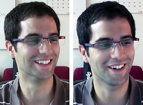 A study participant smiles for different reasons. A study participant smiles for different reasons.