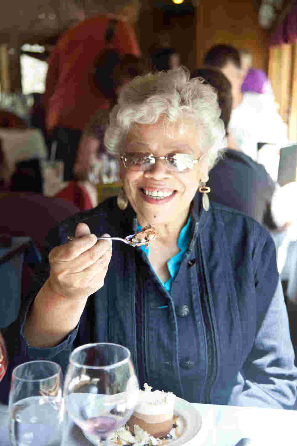 Flood recalls that she and her grandmother used to pack meals in shoe boxes whenever they took the train south.