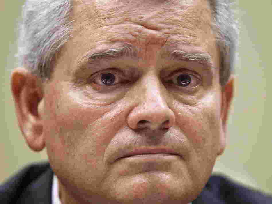 Jeff Neely during an April 16 hearing on Capitol Hill. He declined to answer any of the lawmakers' questions.