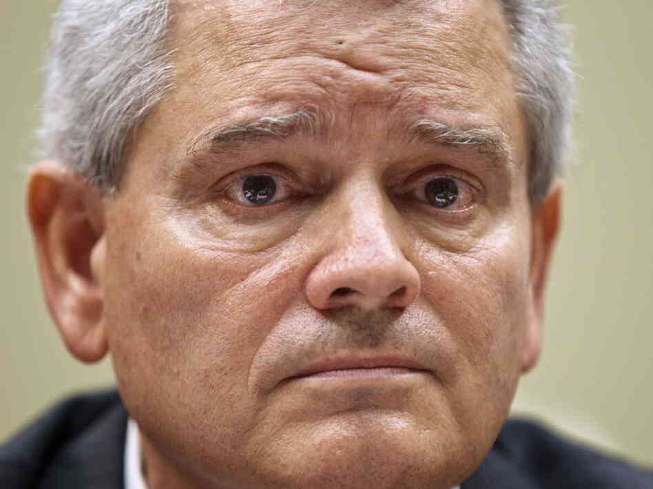 Jeff Neely during an April 16 hearing on Capitol Hill. He declined to answer any of the lawmakers' questions.