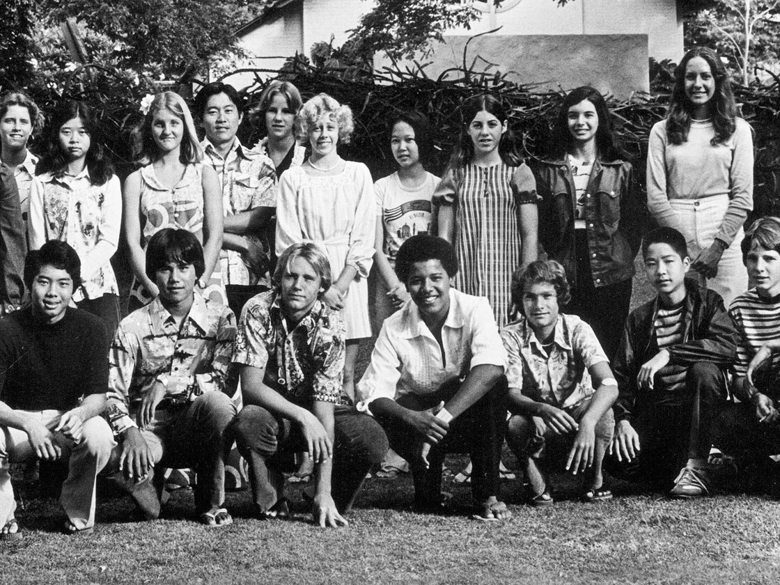 A Punahou School yearbook class photo from 1976 that includes the 9th grader who would grow up to become President Obama, but not before he smoked a lot of pot first.