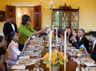 The Obamas host a Passover Seder for family, staff and friends at the White House on April 6. The Obamas host a Passover Seder for family, staff and friends at the White House on April 6.