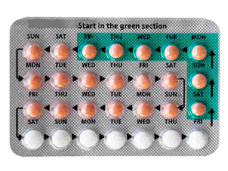 A blister pack of birth control pills. A blister pack of birth control pills.