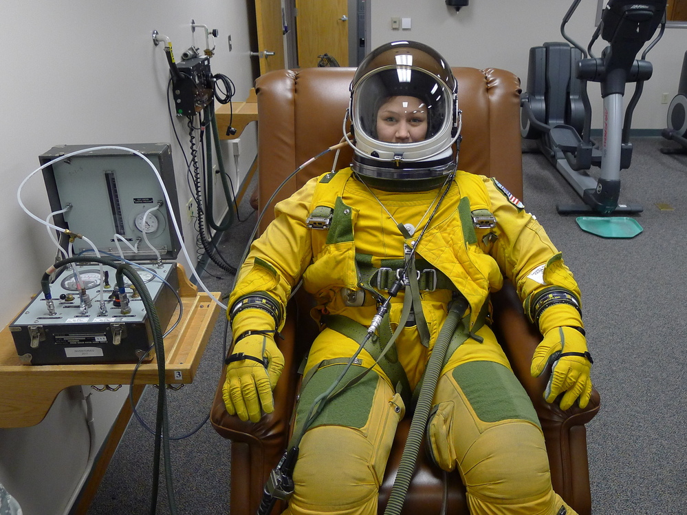 Because U-2s fly at such high altitudes, pilots must wear full spacesuits in case of a leak in the pressurized cockpit.