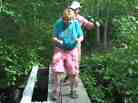Lisa Brown, in front, during a "dramatic" recreation of how she lost her bike in 1970.